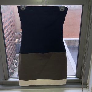 Cache Colorblock Strapless Dress